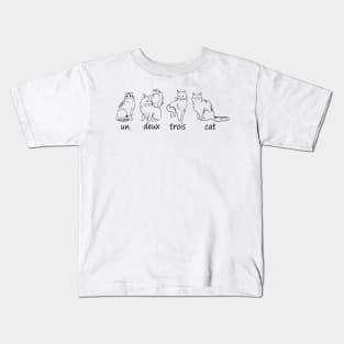 Cute Un Deux Trois Cat Funny French Cat Lover Kids T-Shirt